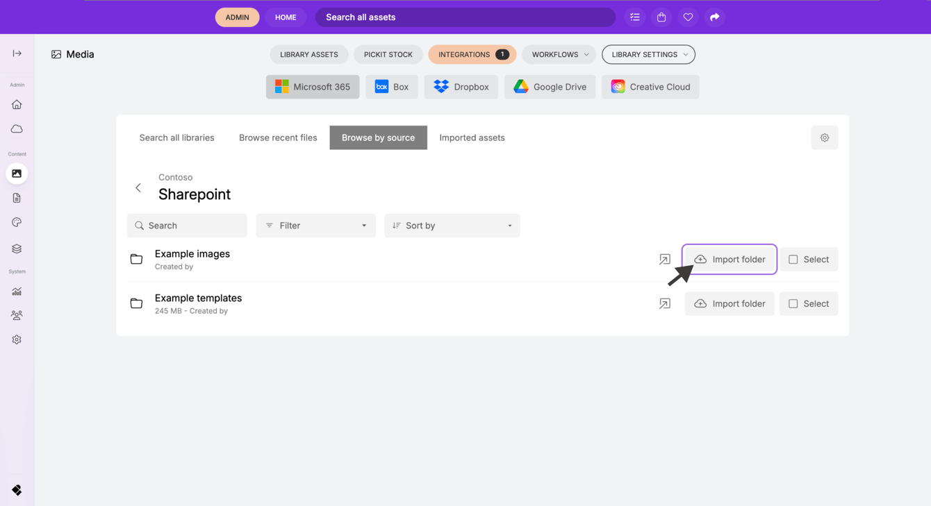 How do I import files from Microsoft?